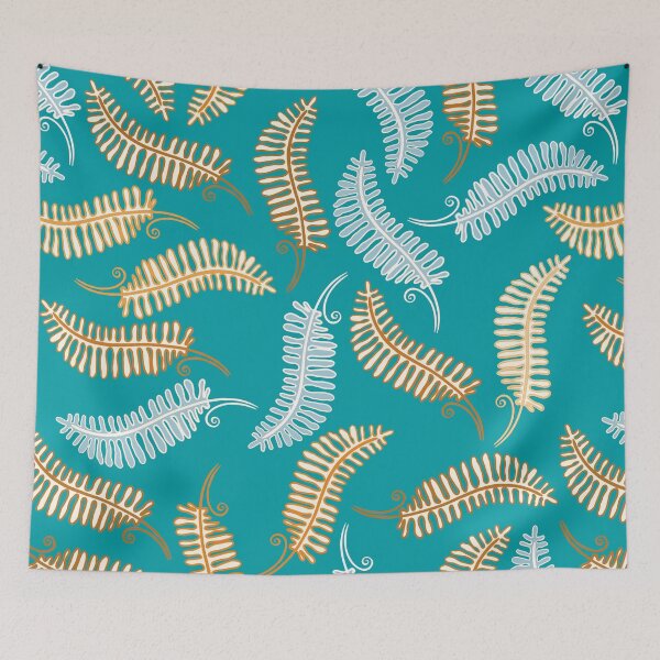 Item preview, Fern on turquoise designed and sold by Anna Ratkevich.
