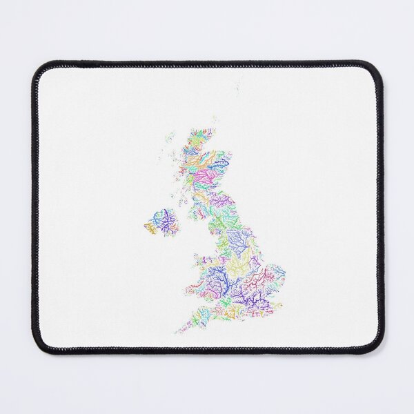 Item preview, United Kingdom River Basin Map in Rainbow Colours with White Background designed and sold by GrasshopperGeo.
