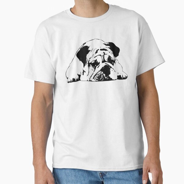 Item preview, Bulldog Black and White Minimalistic Abstract Art designed and sold by ElegantCat.