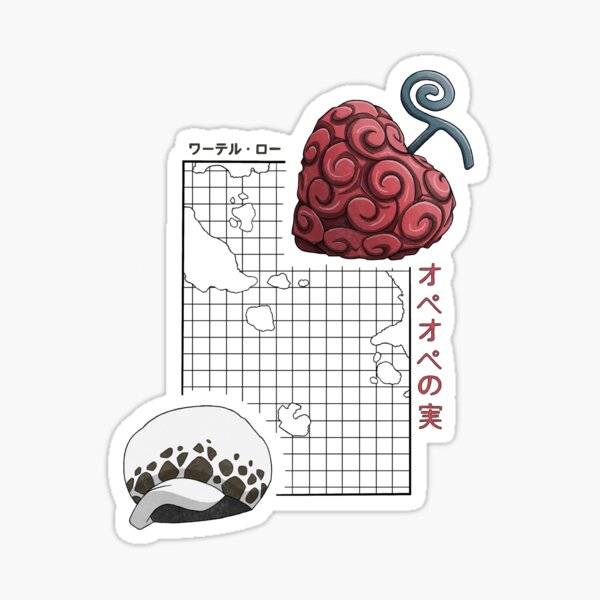 One Piece Heart Devil Fruit Pixel Art (Ope Ope) Sticker for Sale