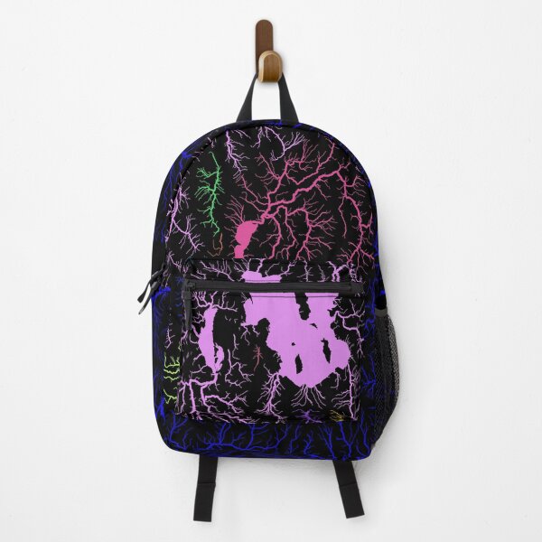 Item preview, Utah River Basin Map in Rainbow Colours with Black Background designed and sold by GrasshopperGeo.