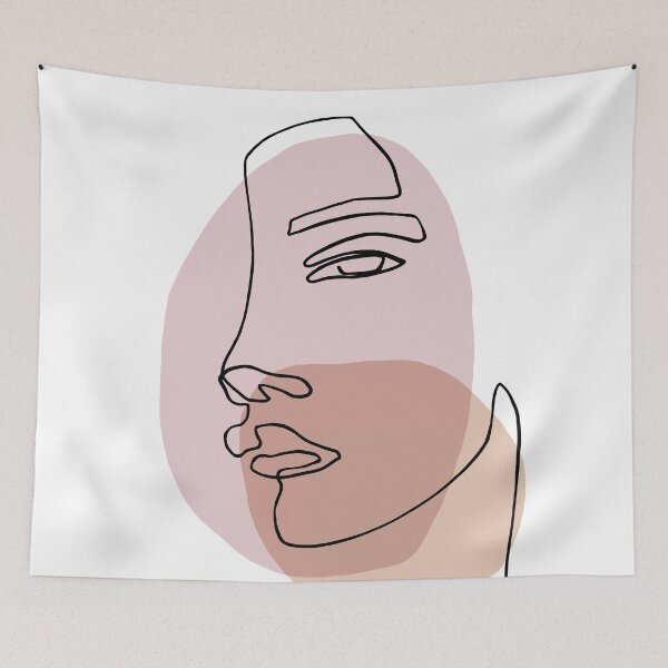 Item preview, Abstract Face X - One Line Art designed and sold by TheRedFinch.