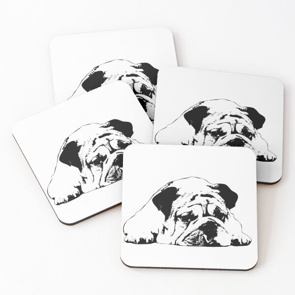 Item preview, Bulldog Black and White Minimalistic Abstract Art designed and sold by ElegantCat.