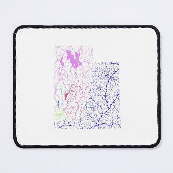 Item preview, Utah River Basin Map in Rainbow Colours with White Background designed and sold by GrasshopperGeo.