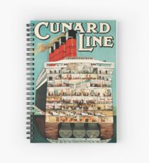 Vintage Cunard Line Ocean Liner Travel Spiral Notebook