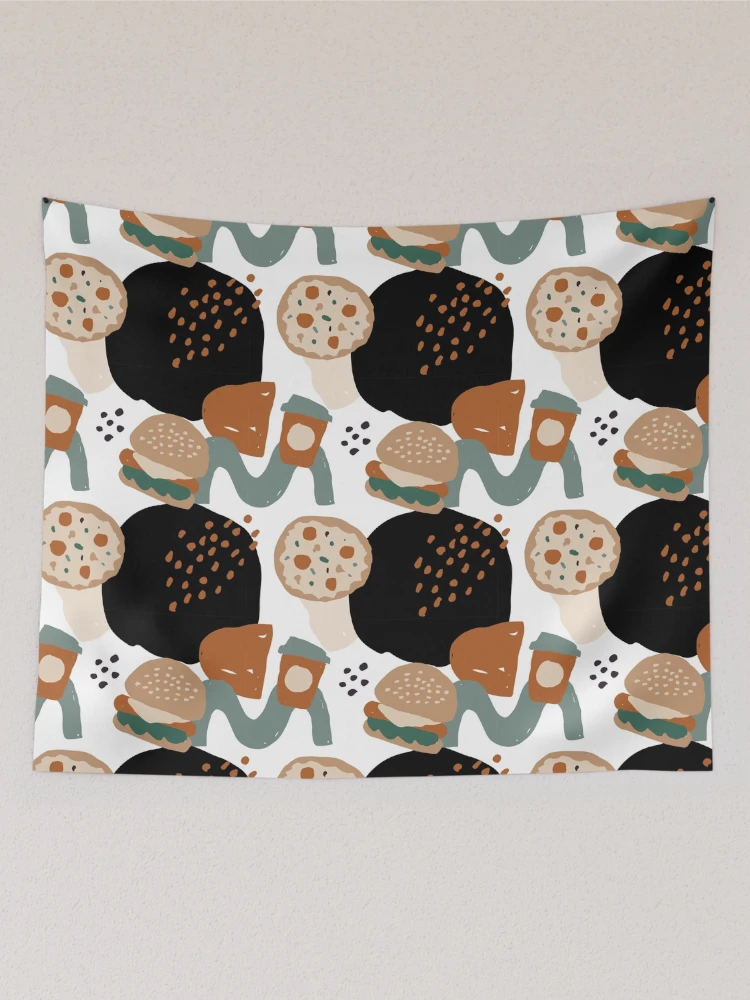 Thumbnail 2 of 3, Tapestry, Abstract Fast Food Pattern designed and sold by PatternTale.