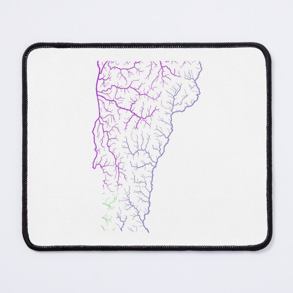 Item preview, Vermont River Basin Map in Rainbow Colours with White Background designed and sold by GrasshopperGeo.