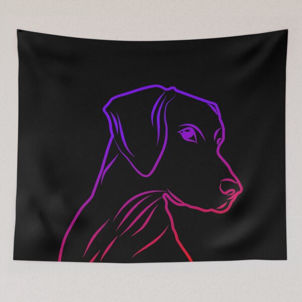 Item preview, Gradient Purple Red Dog Facing Right and Looking designed and sold by Vasabi88.