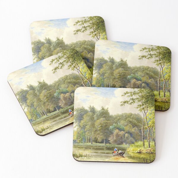Item preview, Landscape With Figures in a Rowboat designed and sold by ChelleCreate.
