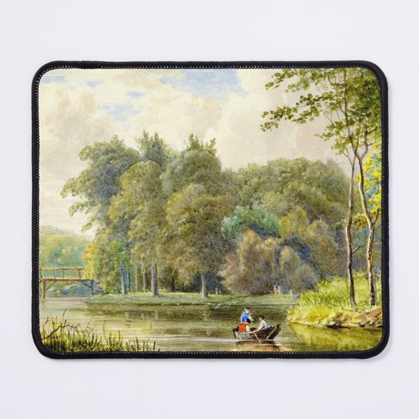 Item preview, Landscape With Figures in a Rowboat designed and sold by ChelleCreate.