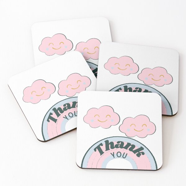 Item preview, Cute Pink Rainbow Cloud Thank You designed and sold by Rainbows Rock.