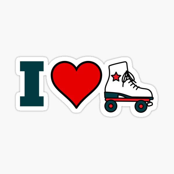 Roller Skate Heartbeat Vinyl Decal - Quads Skating Rollerskating Die Cut  Sticker