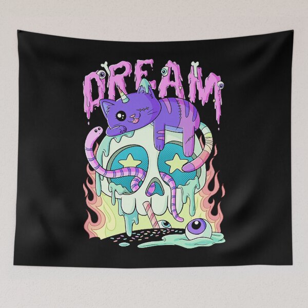 Item preview, Dream Cute Kawaii Caticorn Skull Pastel Goth Aesthetic designed and sold by cierramwrigh.