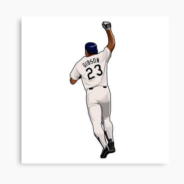 Kirk Gibson Home Run Los Angeles Dodgers Baseball Illustration Print Poster  Art