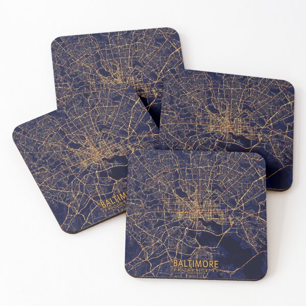 Item preview, Baltimore, Maryland, USA Map City At Night designed and sold by deMAP.
