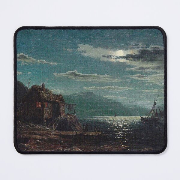 Item preview,  Coastal Landscape with Figures Moonlight - Amaldus Clarin Nielsen designed and sold by Vintage Designs +.