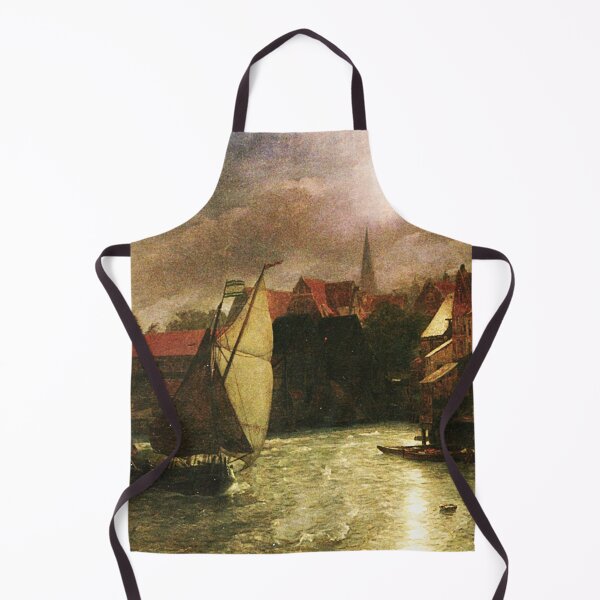 Item preview, Boats on a Canal Moonlight - Andreas Achenbach designed and sold by Vintage Designs +.