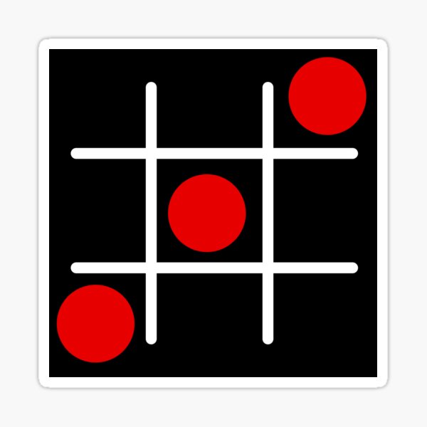 "Three red Circles with white line design " Sticker for Sale by