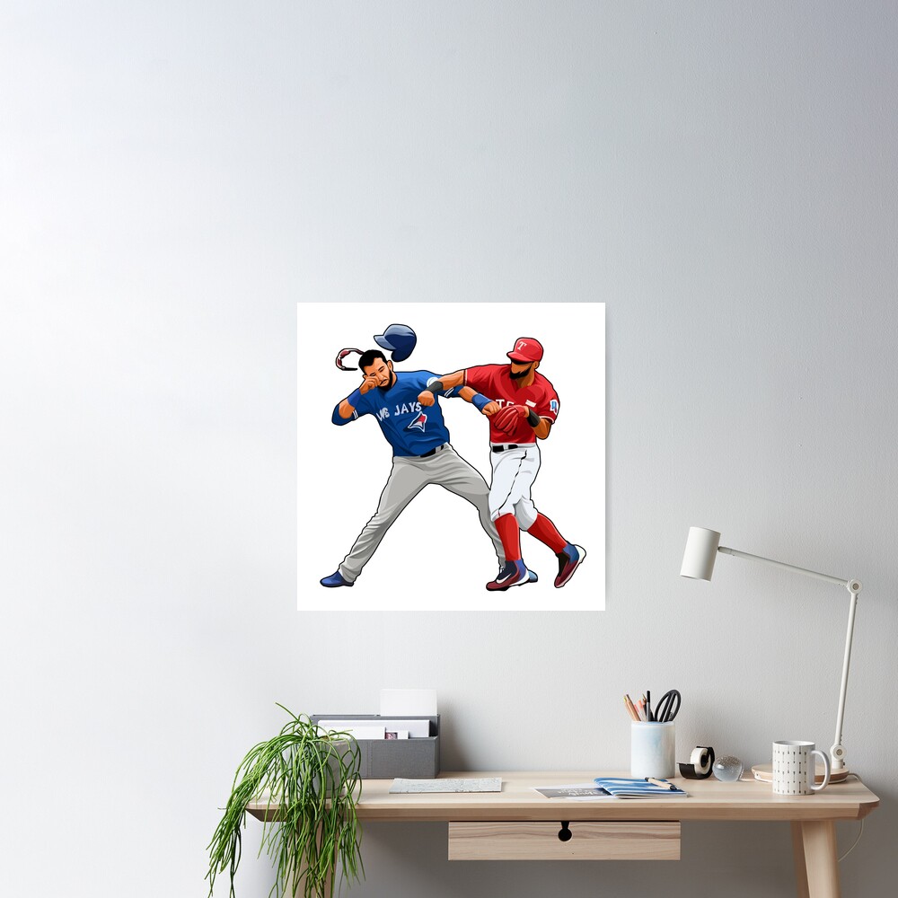 Jose Bautista Rougned Odor Punch Poster Canvas Print Framed 