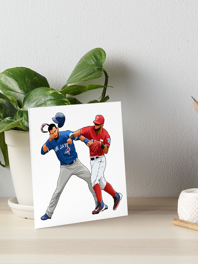 Rougned Odor Punching Jose Bautista Canvas - Canvas Art