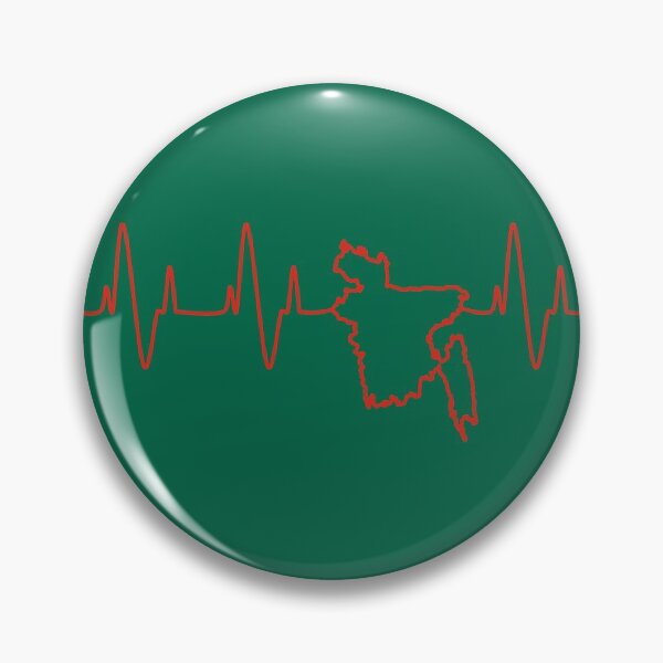 Item preview, Heartbeat Pulse Bangladesh Map (Red pulse) designed and sold by dezanli.