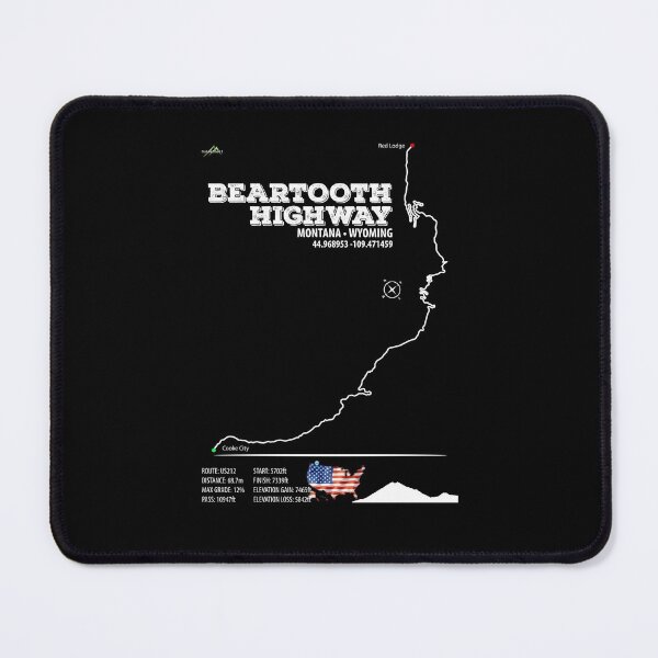 Item preview, Beartooth Highway US 212 Cyclist Motorcycle RV Route Sticker & T-Shirt designed and sold by OuterShellUK.
