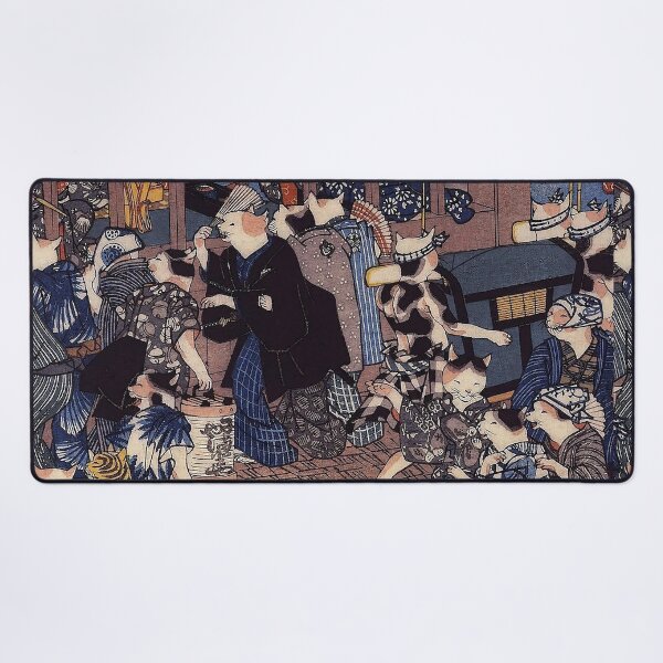 Aperçu de l'œuvre Utagawa Hiroshige Chats japonais sur bois créée et vendue par Epitome Girl.