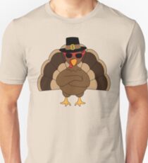 Cool Turkey with sunglasses Happy Thanksgiving Unisex T-Shirt