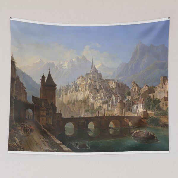 Item preview,  Landscape with a Castle - Andreas Roller designed and sold by Vintage Designs +.