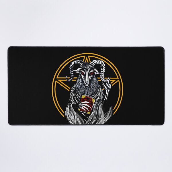 Item preview, Gothic Demon Devil Goat,  Yellow pentigram and spell book  designed and sold by DemonicGloom.