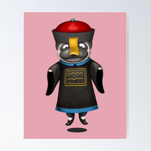 Item preview, Funny Pug In Chinese Zombie Costume designed and sold by Luan Huynh.