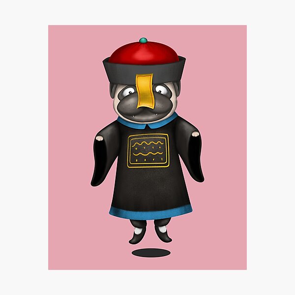 Item preview, Funny Pug In Chinese Zombie Costume designed and sold by Luan Huynh.