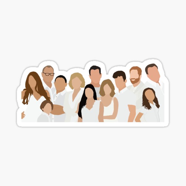 Modern Family Cast in White Sticker