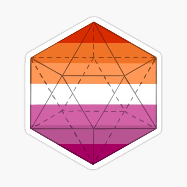 Lesbian D20 Sticker