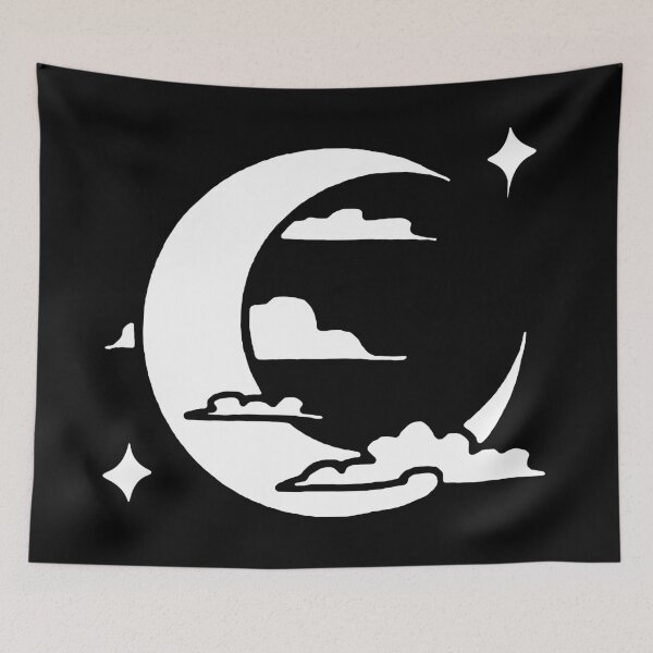 Item preview, Crescent Moon with Clouds and Stars designed and sold by SubtleSoul.
