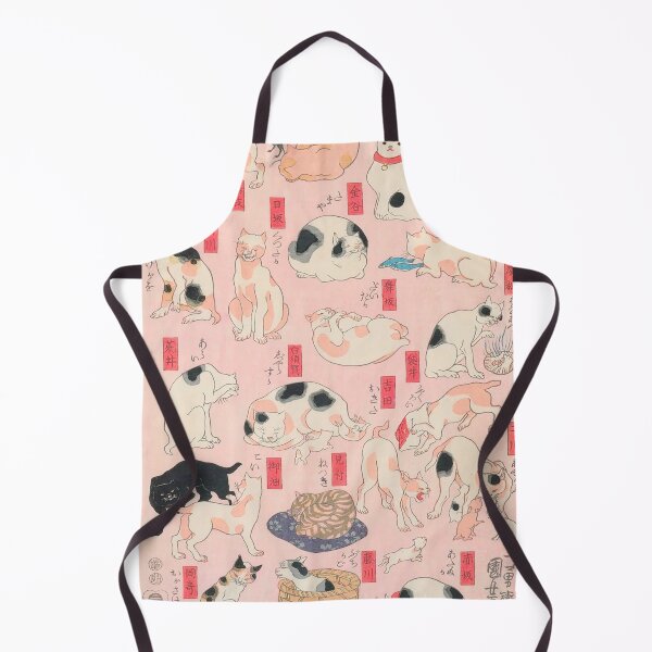 Item preview, Utagawa Hiroshige Japanese Woodblock Cats Pink Pastel Cat Pattern designed and sold by Epitome Girl.
