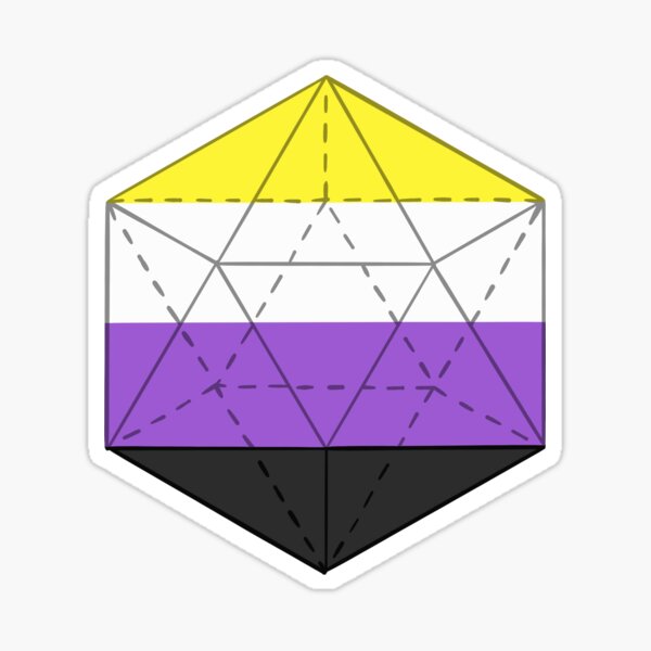 Nonbinary D20 Sticker