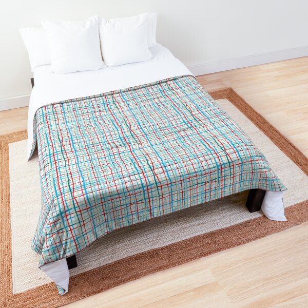 Funky Squiggly Line Plaid Comforter