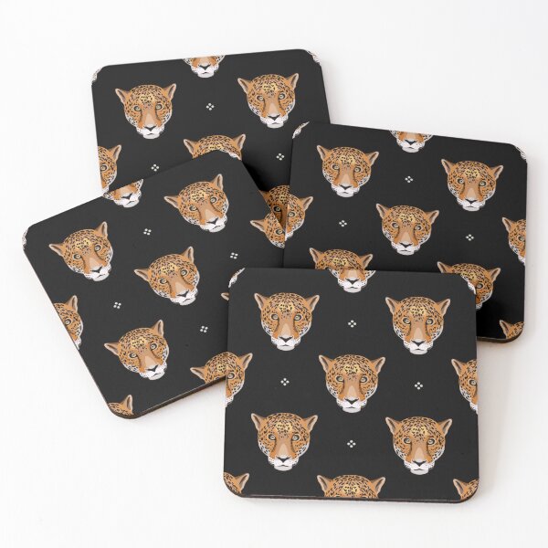 Item preview, Seamless geometrical pattern with leopard or jaguar faces and polka dots. designed and sold by TeeFashionShop.
