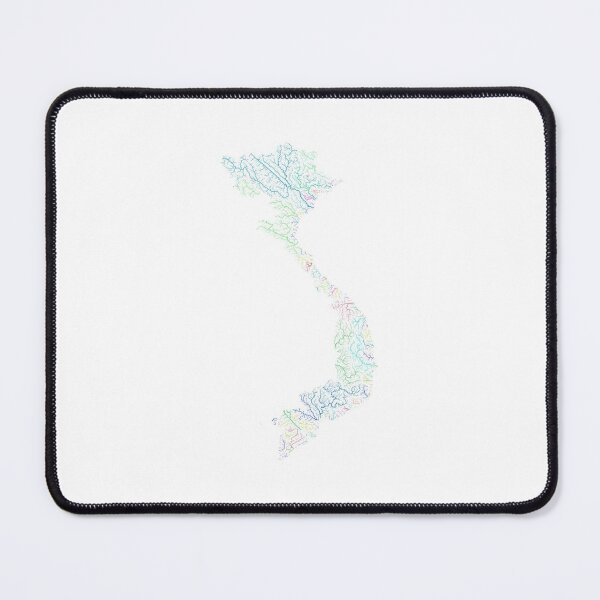 Item preview, Vietnam River Basin Map in Rainbow Colours with White Background designed and sold by GrasshopperGeo.