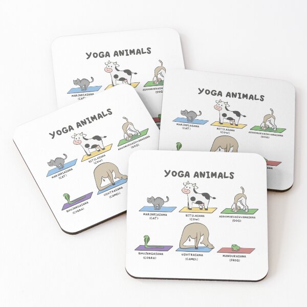 Item preview, Cute funny yoga animals. Yoga, meditation, cat, cow, dog, frog. designed and sold by AllkindofShirts.
