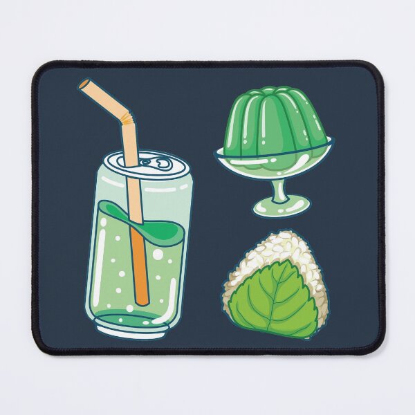 Item preview, Assorted Green Tea Desserts - Green Soda, Jello and Onigiri designed and sold by Alicia Chee.