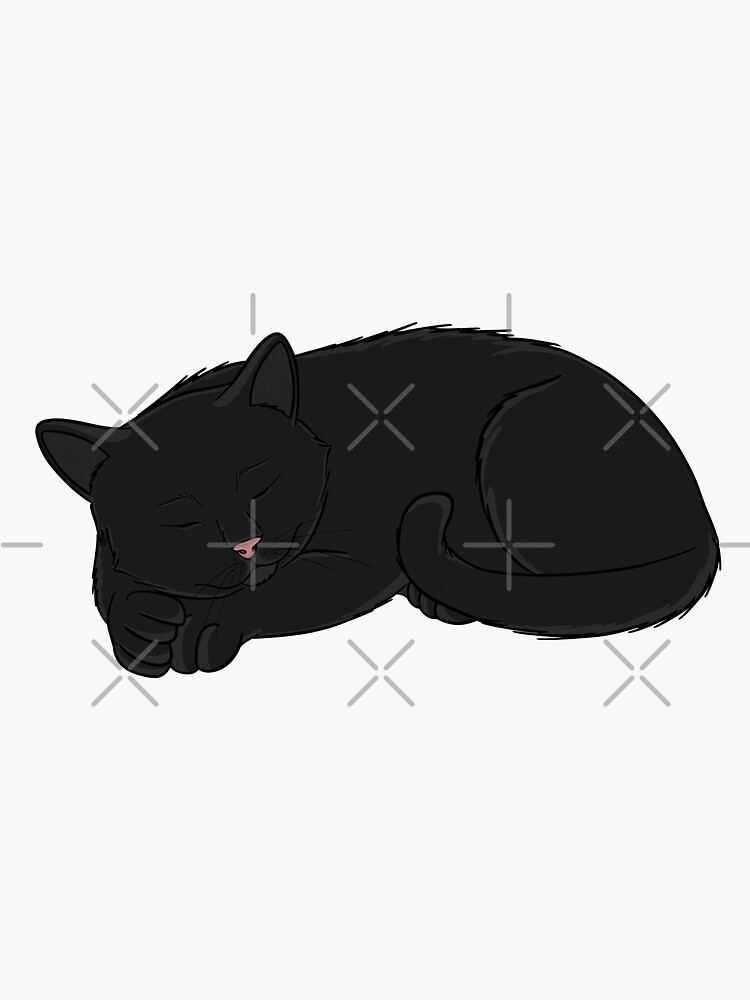 Slipping Black Cat  Cat stickers, Black cat drawing, Black cat sticker