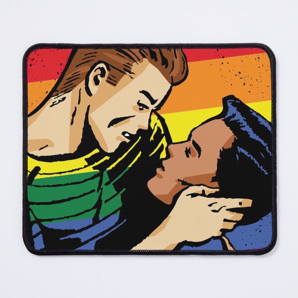 Item preview, Rainbow Flag Gay Lovers Embracing Each Other designed and sold by kissmebro.