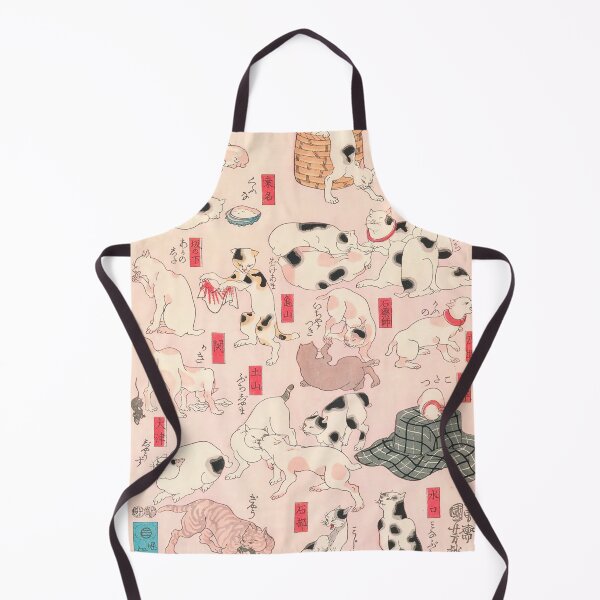 Item preview, Utagawa Hiroshige Japanese Woodblock Cats Pink Pastel Cat Pattern designed and sold by Epitome Girl.