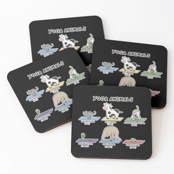 Item preview, Cute funny yoga animals. Yoga, meditation, cat, cow, dog, frog. designed and sold by AllkindofShirts.