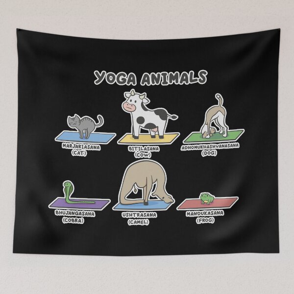Item preview, Cute funny yoga animals. Yoga, meditation, cat, cow, dog, frog. designed and sold by AllkindofShirts.