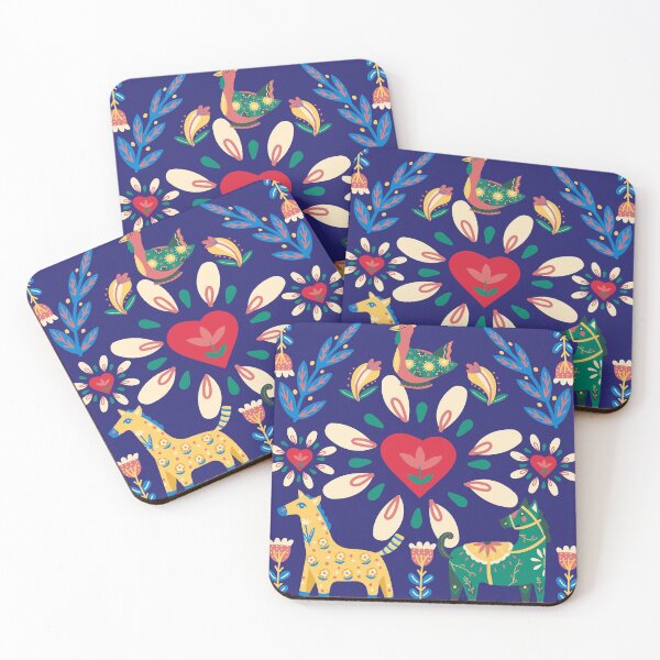 Item preview, Folk Art with Animals and Flowers  designed and sold by Taleahsdesigns.