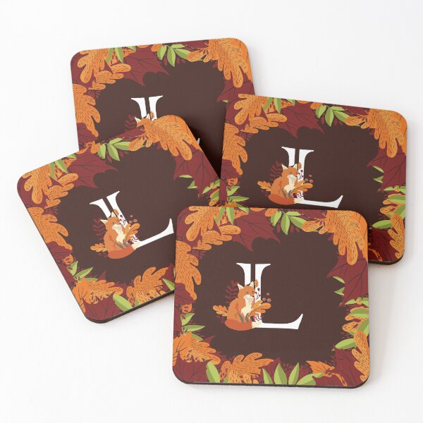 Item preview, Letter L Initial Monogram Autumn Fall Fox designed and sold by Maria Garcia.