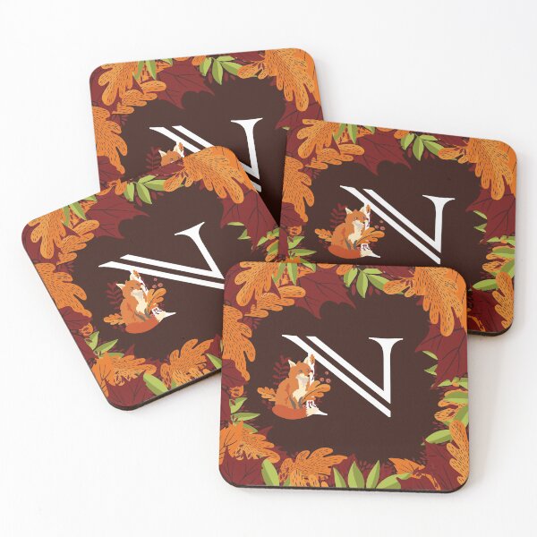 Artikelvorschau, Buchstabe N Initial Monogramm Herbst Herbst Fuchs entworfen und verkauft von Maria Garcia.